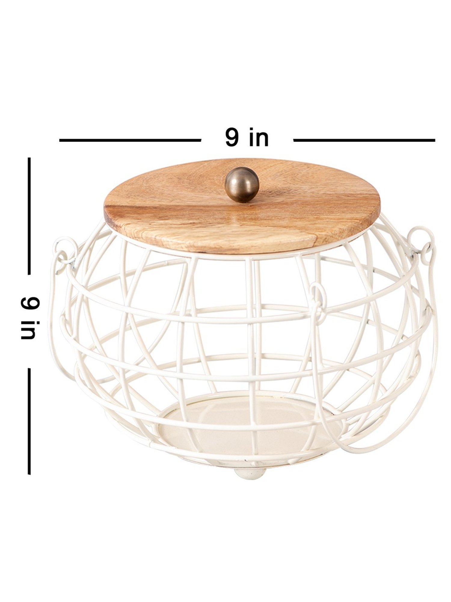 Nestroots Solid White Iron Fruit Basket