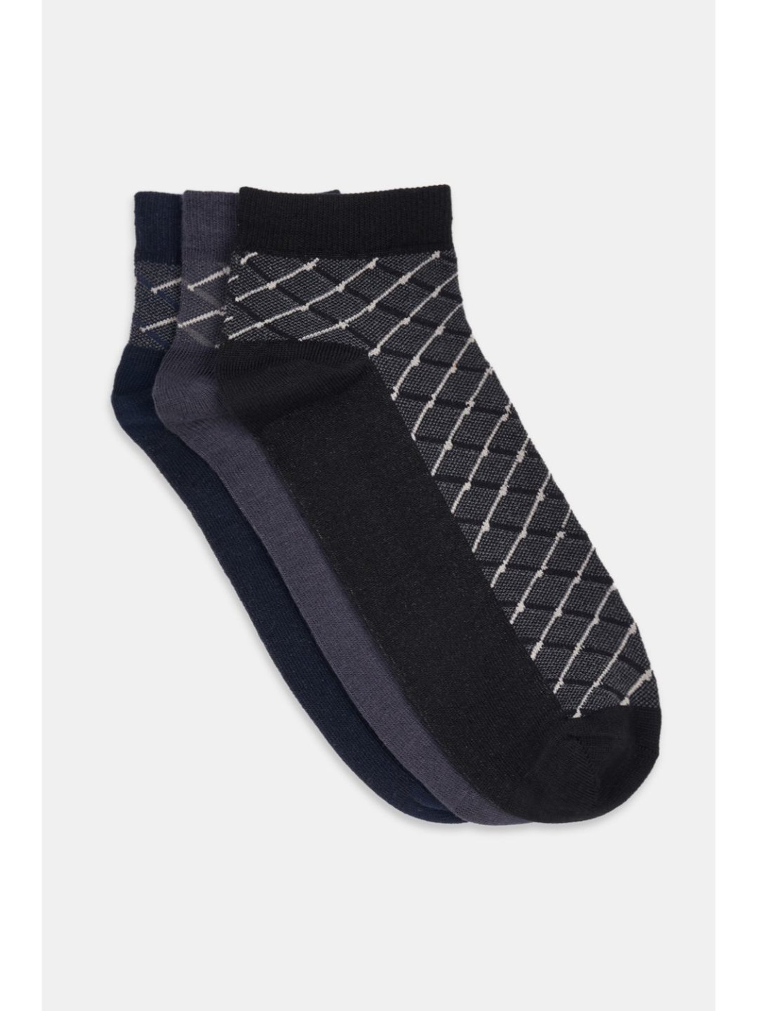 Byford by Pantaloons Black Striped Socks - Pack of 3