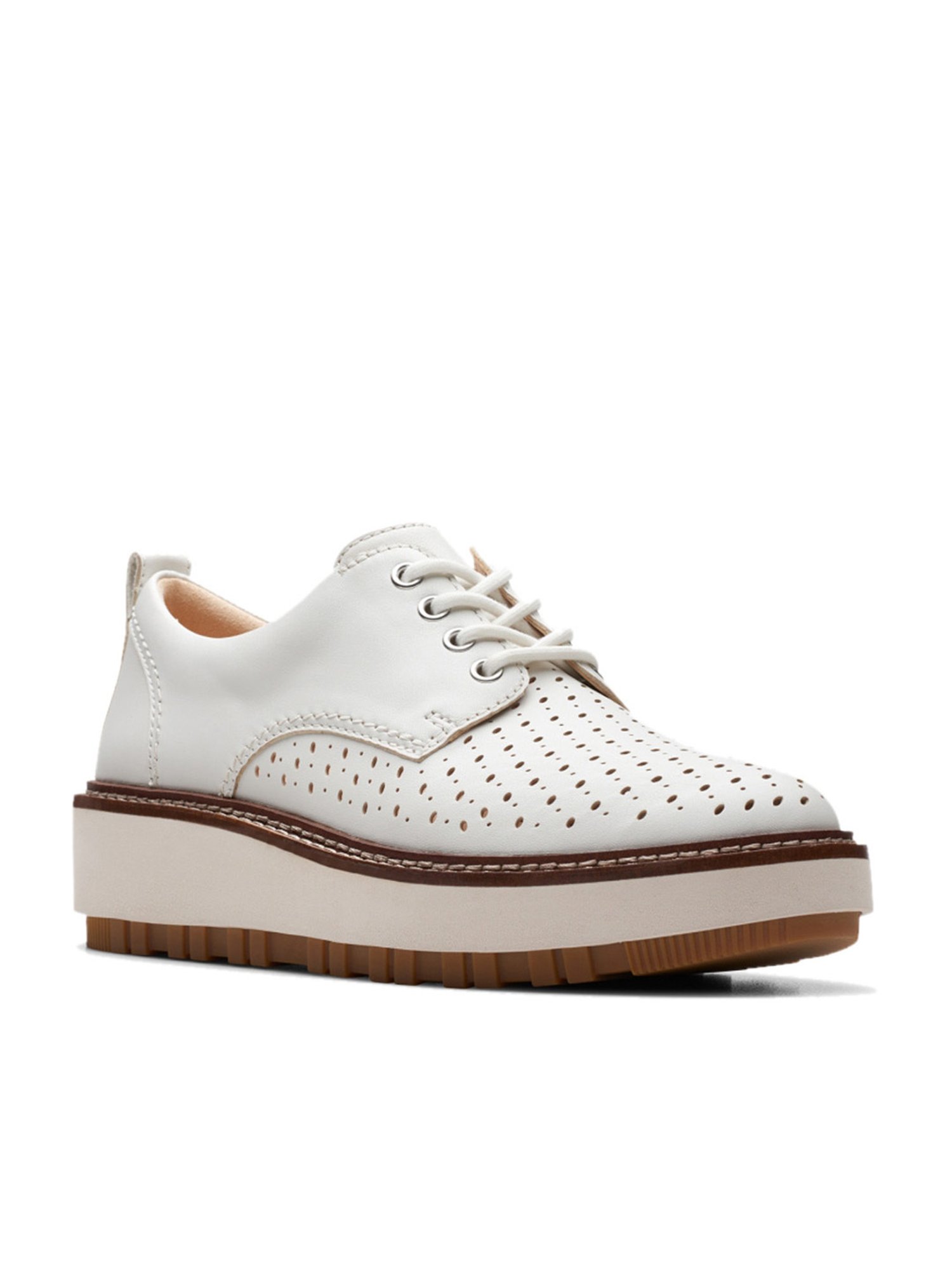 Clarks Women's OriannaW Off White Derby Shoes