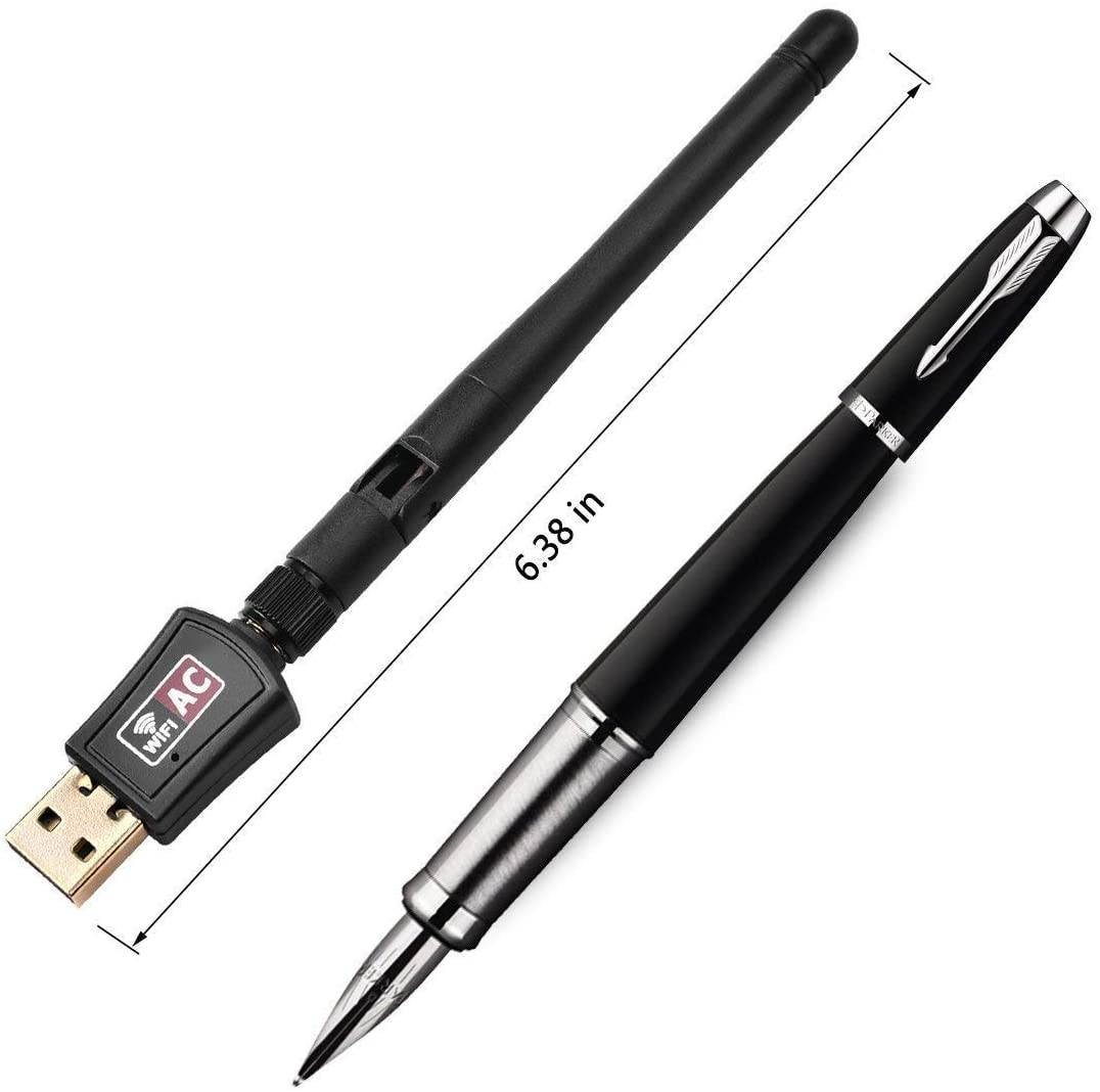 Wifi Dongle High Speed Internet 2.4/5GHz 600Mbps Wireless USB Wifi Adapter for PC/Desktop/Laptop/Tablet, Supports Windows 10/8/7/Vista/XP/2000