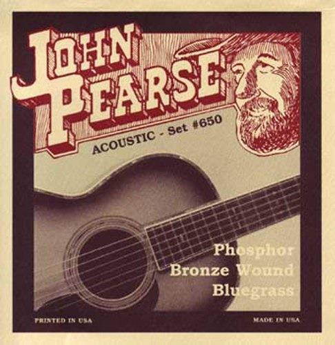 john pearse p650 bronze acoustic guitar strings, medium