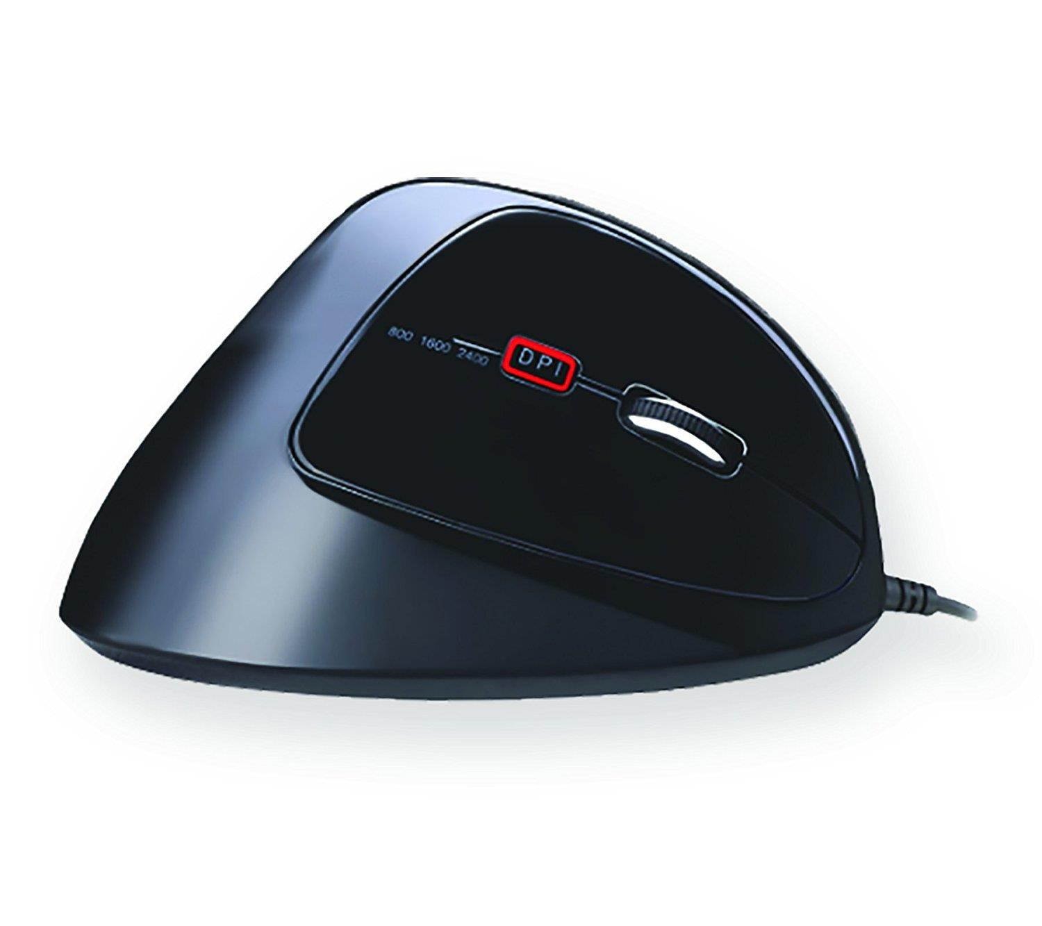 SMK-Link TAA Compliant Ergonomic USB Mouse (VP3830) - Optical - Cable - USB - 2400 dpi - Computer - Scroll Wheel - 5 Button(s) - Right-handed Only - TAA Compliant