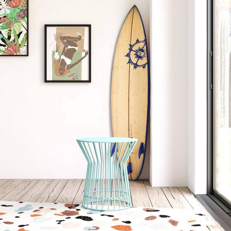 Roberta Outdoor/Indoor Side Table - Aqua Haze - Novogratz