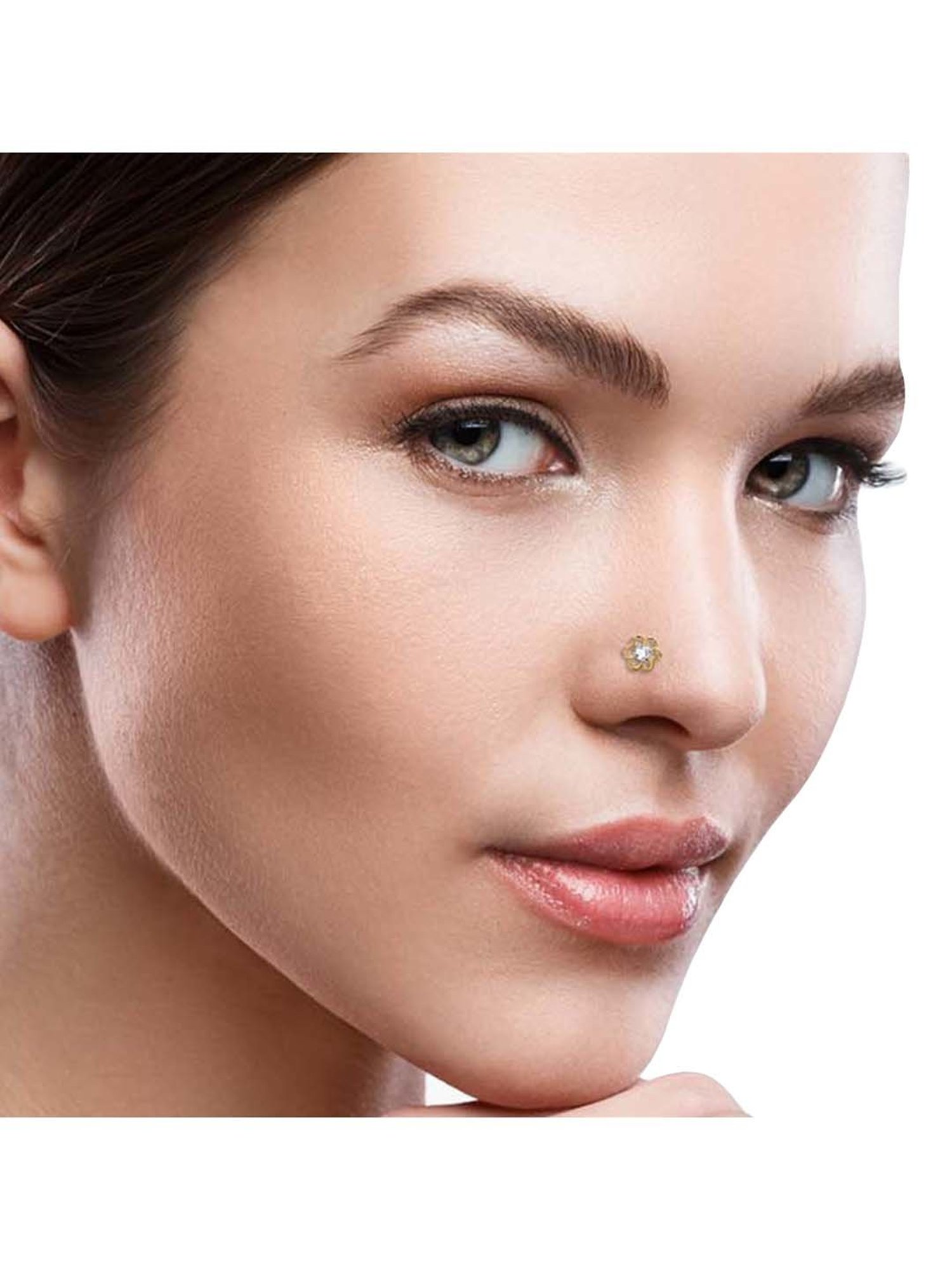 Waman Hari Pethe Jewellers 18k Gold & Diamond Nosepin for Women