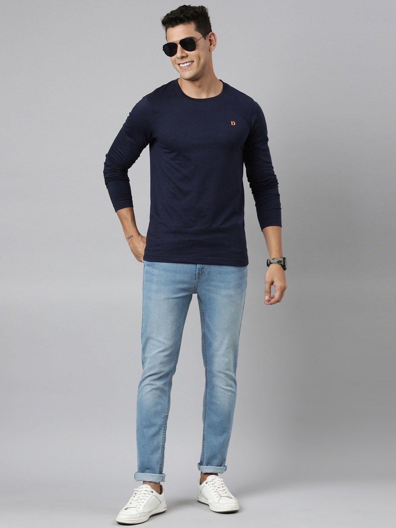 Dixcy Scott Originals Blue Cotton Comfort Fit T-Shirt