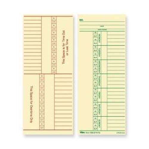 Tops Time Cards 143 lb. Named Days 3-3/8"x8-1/4" 100/PK 12603