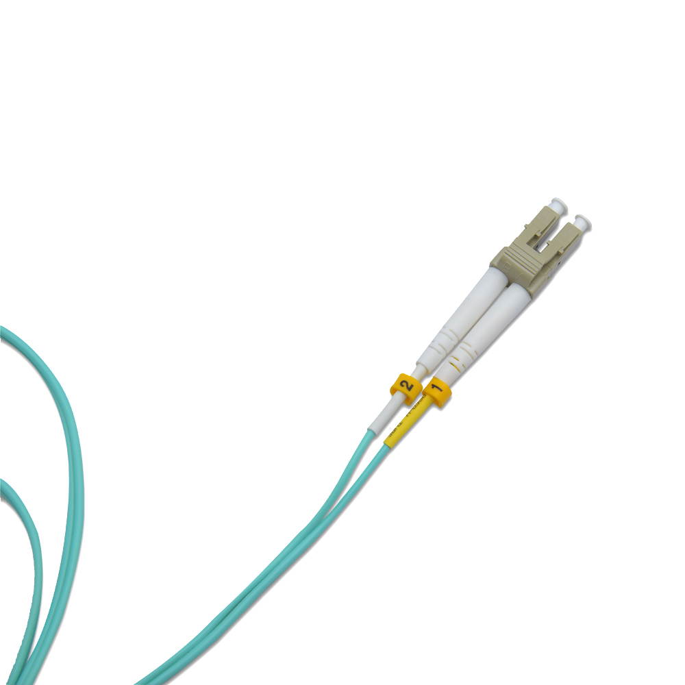 LC to ST OM4 Fiber Patch Cable Multimode Duplex - 1m (3.28ft) - 50/125 100Gb Aqua LC ST