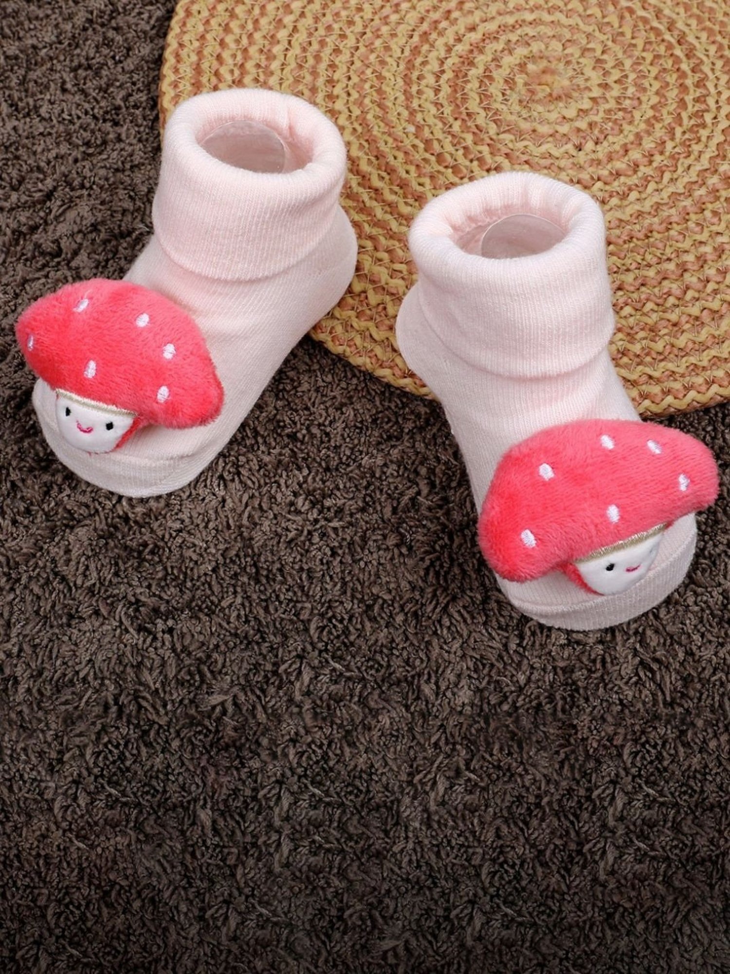 Baby Moo Kids Pink Cotton Applique Socks