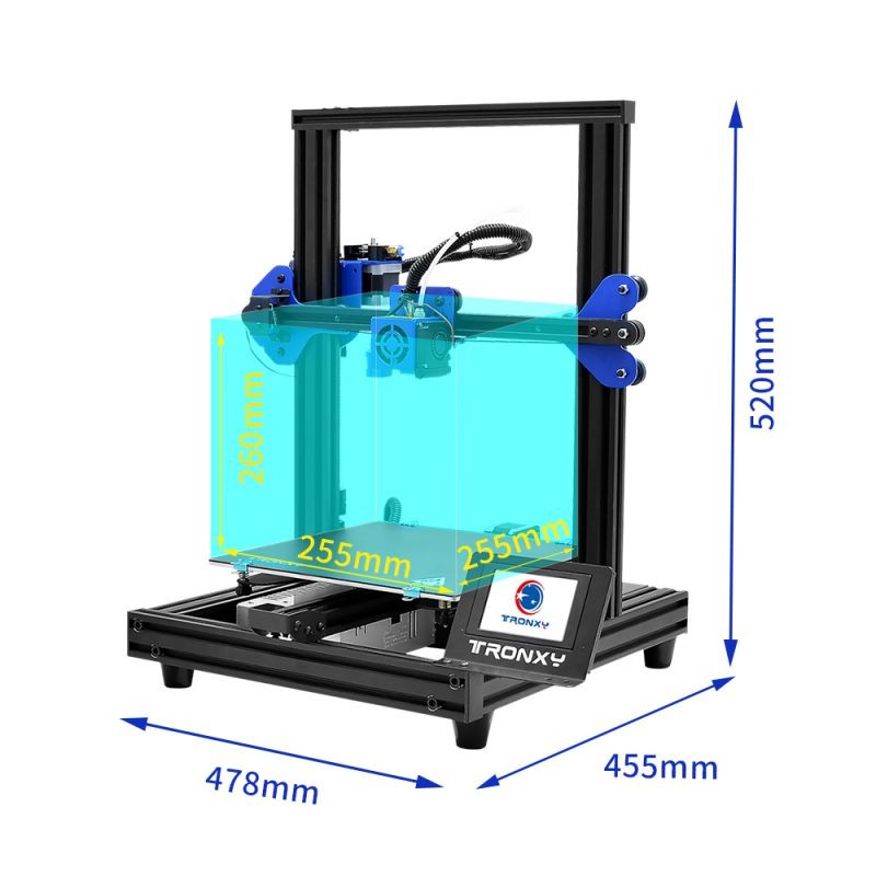 TRONXY XY-2 Pro 3D Printer Kit Fast Assembly 255*255*260mm Build Volume Silent Printing Support Auto Leveling Resume Print Filament Run Out Detection with 8G TF Card & PLA Sample Filament 250g