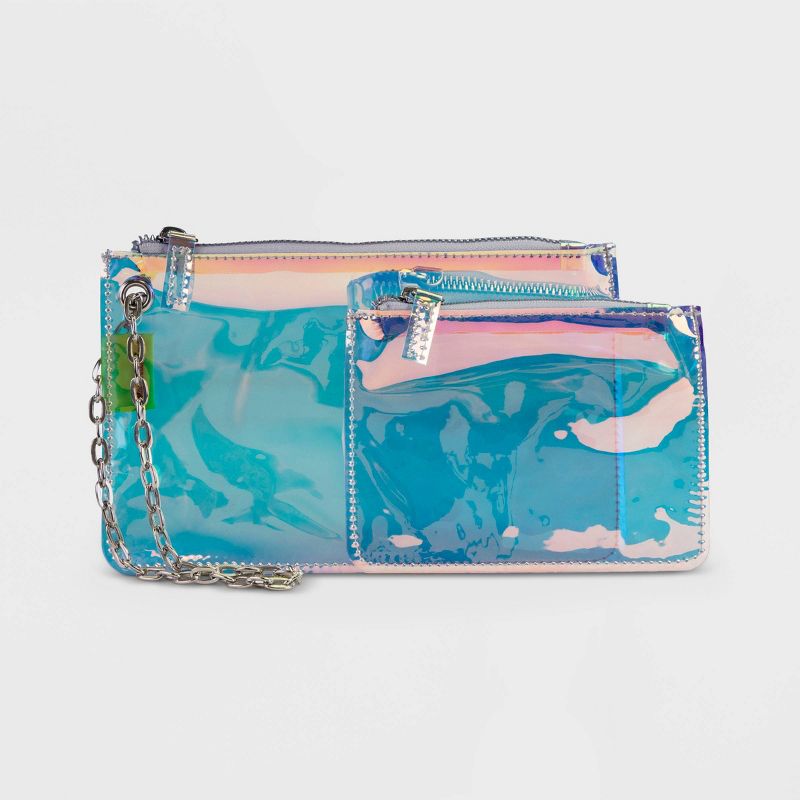 Stella & Max Zip Closure Transparent Wristlet - Blue