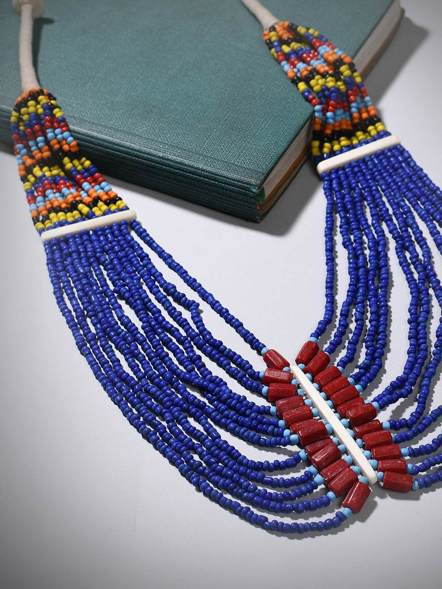 Imli Street Multicolor Vintage Naga Beaded Tribal Necklace
