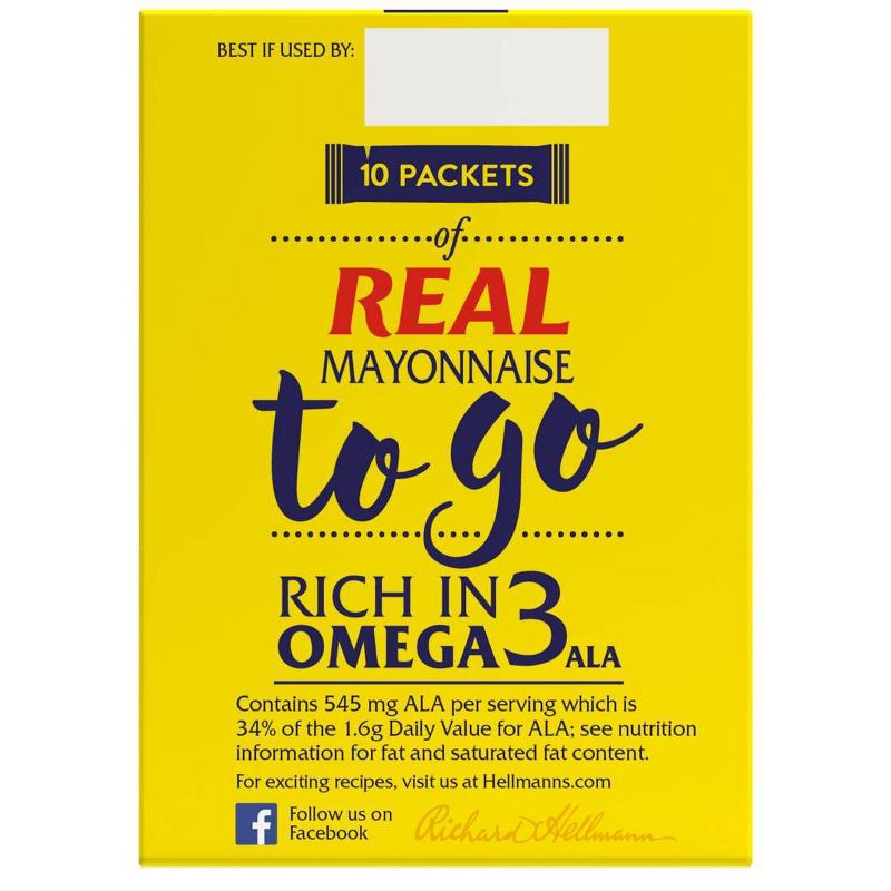 Hellmann's To Go Packets Real Mayonnaise - 10ct