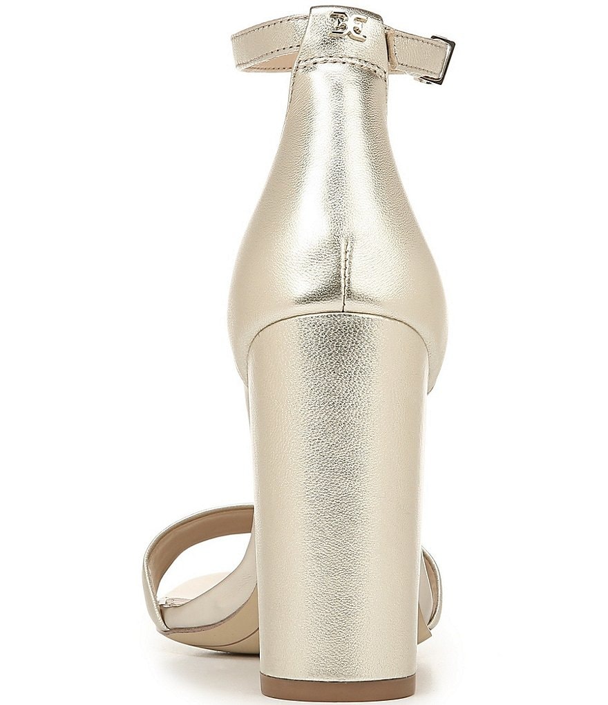 Sam Edelman Yaro Leather Ankle Strap Block Heel Dress Sandals