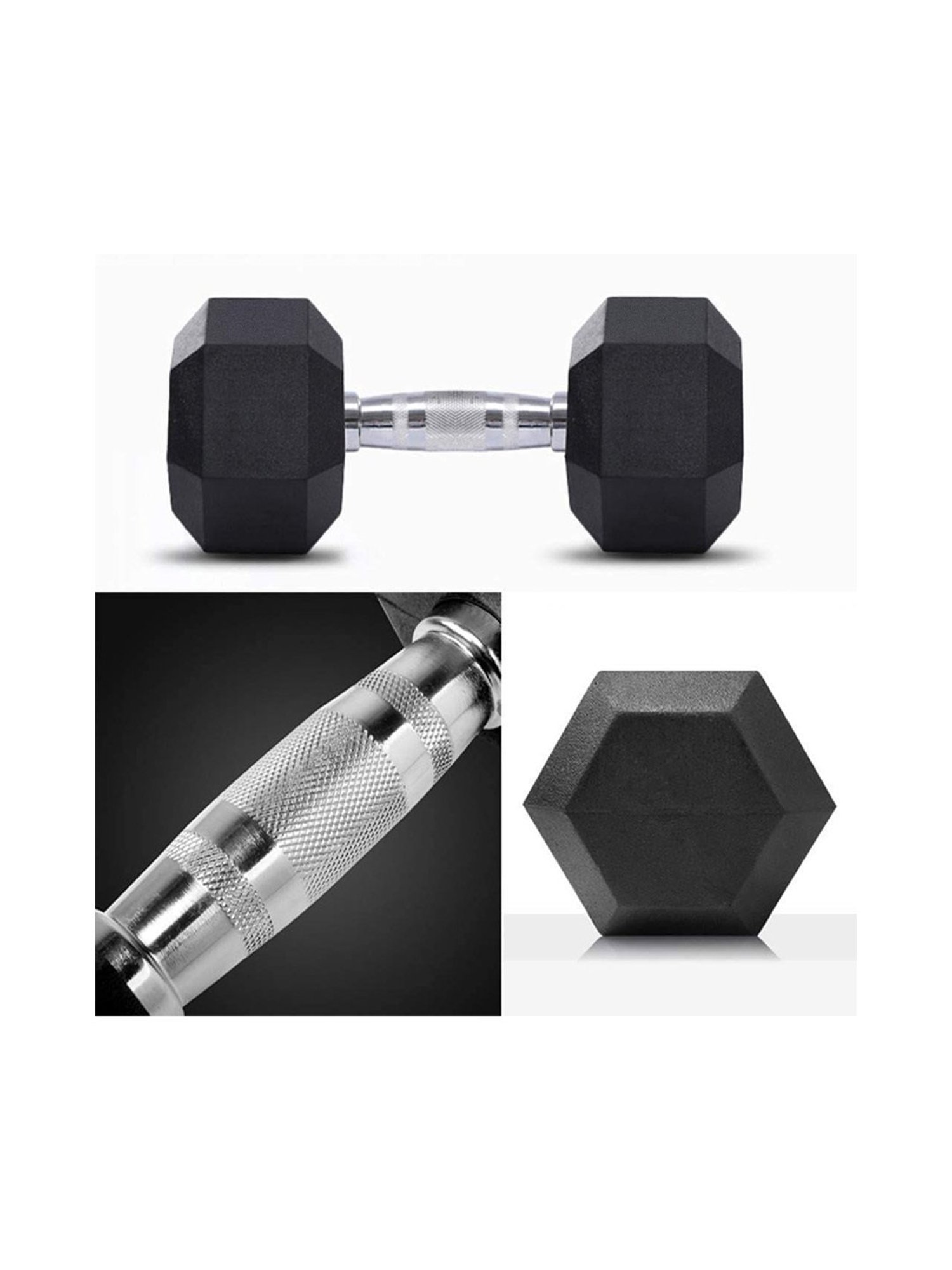 Protoner Hexagonal Fixed Dumbbells Pair of 2.5 kg (Black)