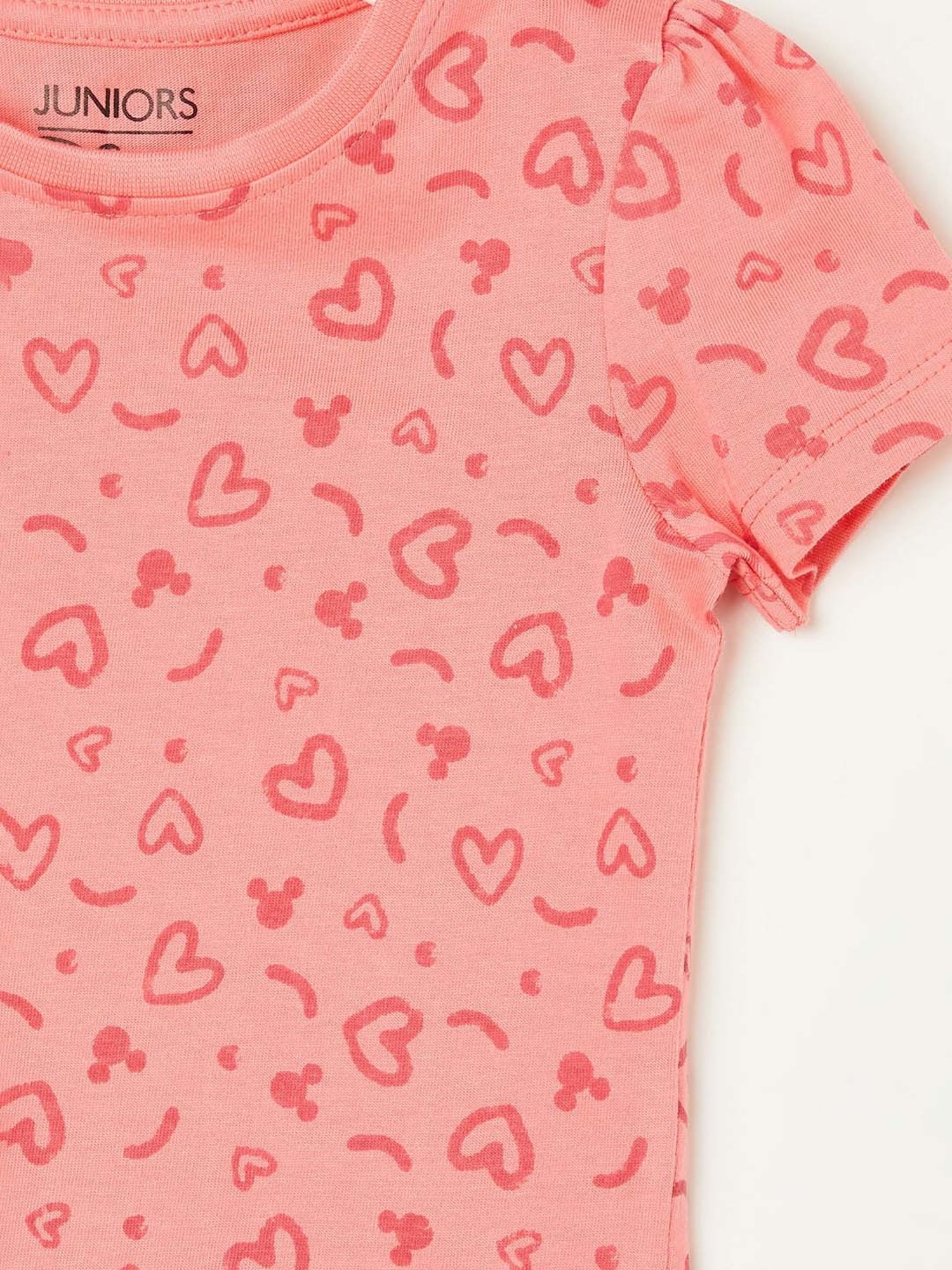 Juniors by Lifestyle Pink Cotton Printed Tee (Pack of 2)