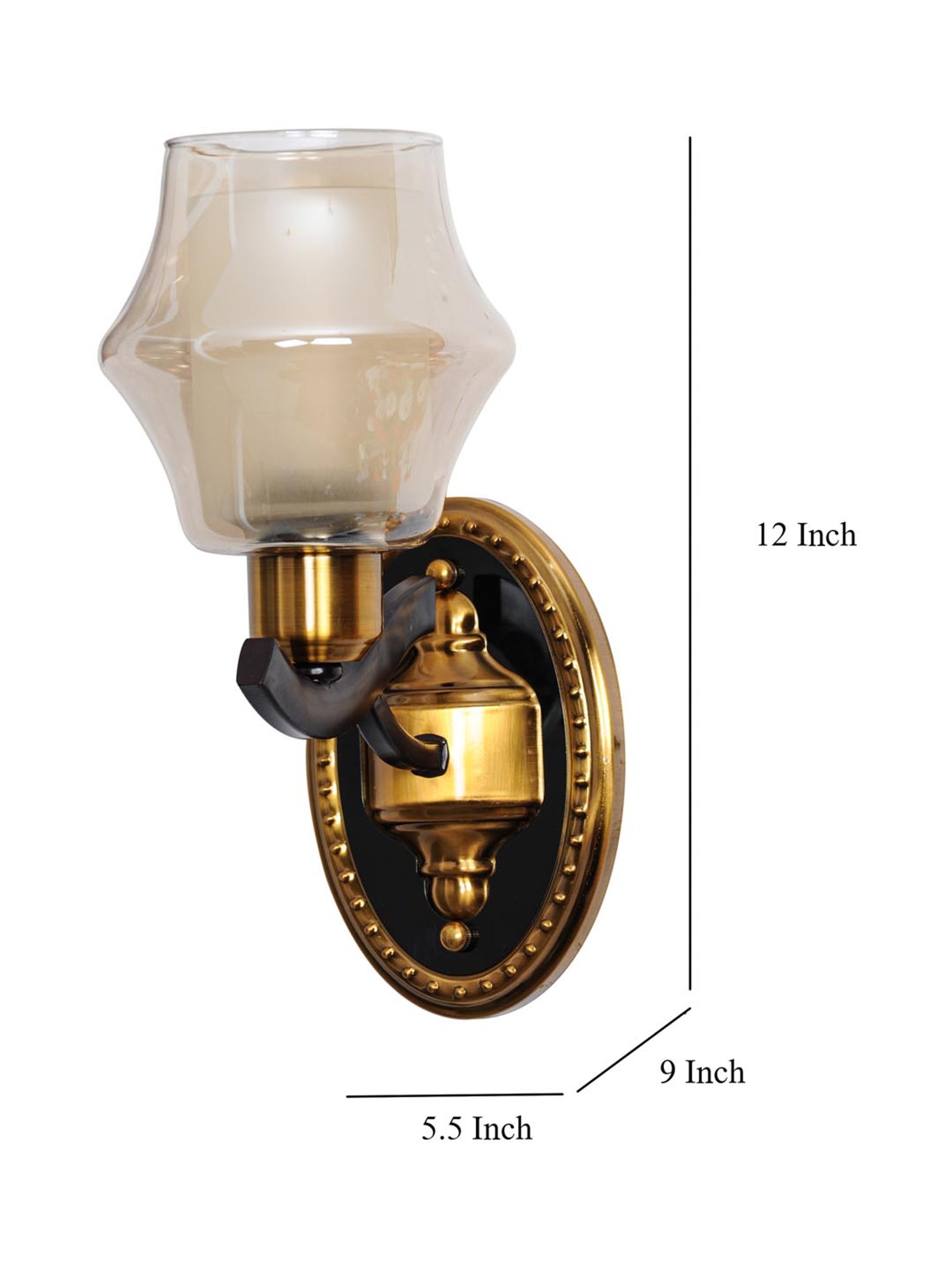 Kapoor E Illuminations Mysville Golden Metal Wall Light - Set of 1