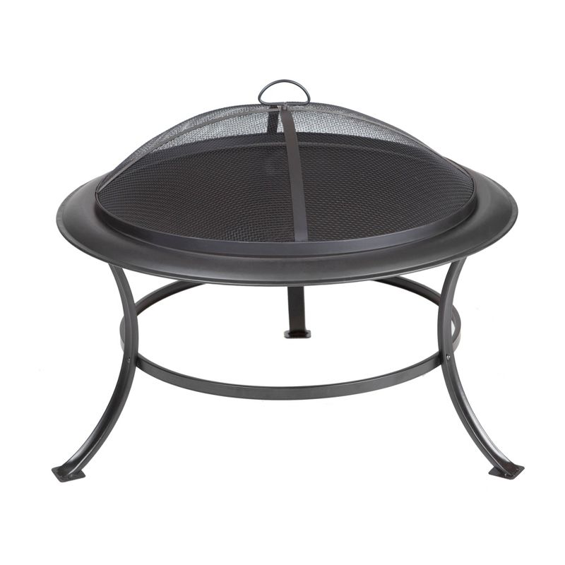 Tokia Round Wooden Black Fire Pit - Fire Sense