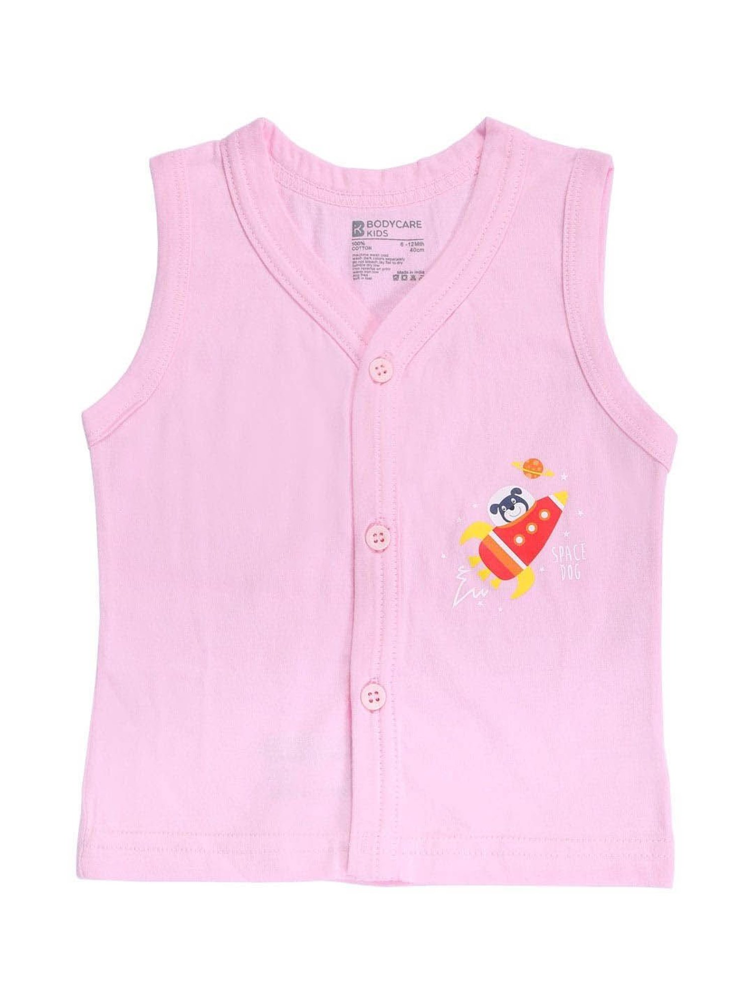Bodycare Kids Assorted Solid Vest (Pack Of 3)