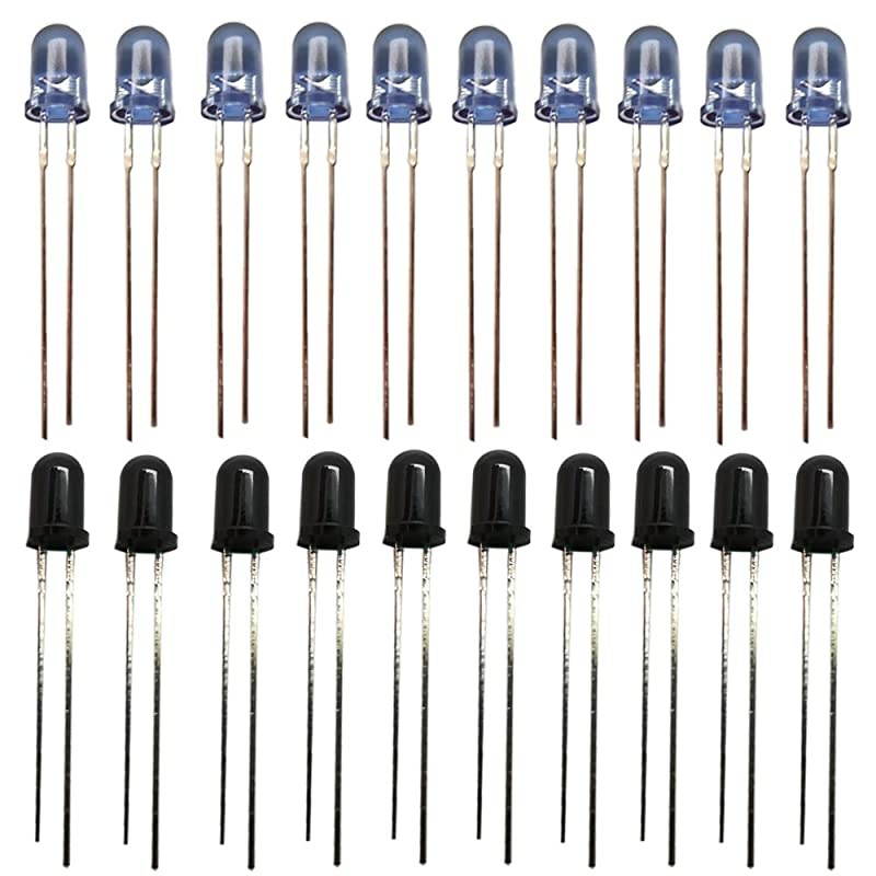 ELEDIY 10 Pairs SuperBright 5mm IR LED and  Diode 940nm