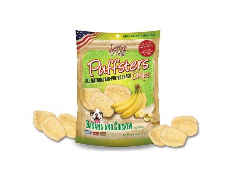 Loving Pets Banana and Chicken Puffster Chips (4 oz Pack)