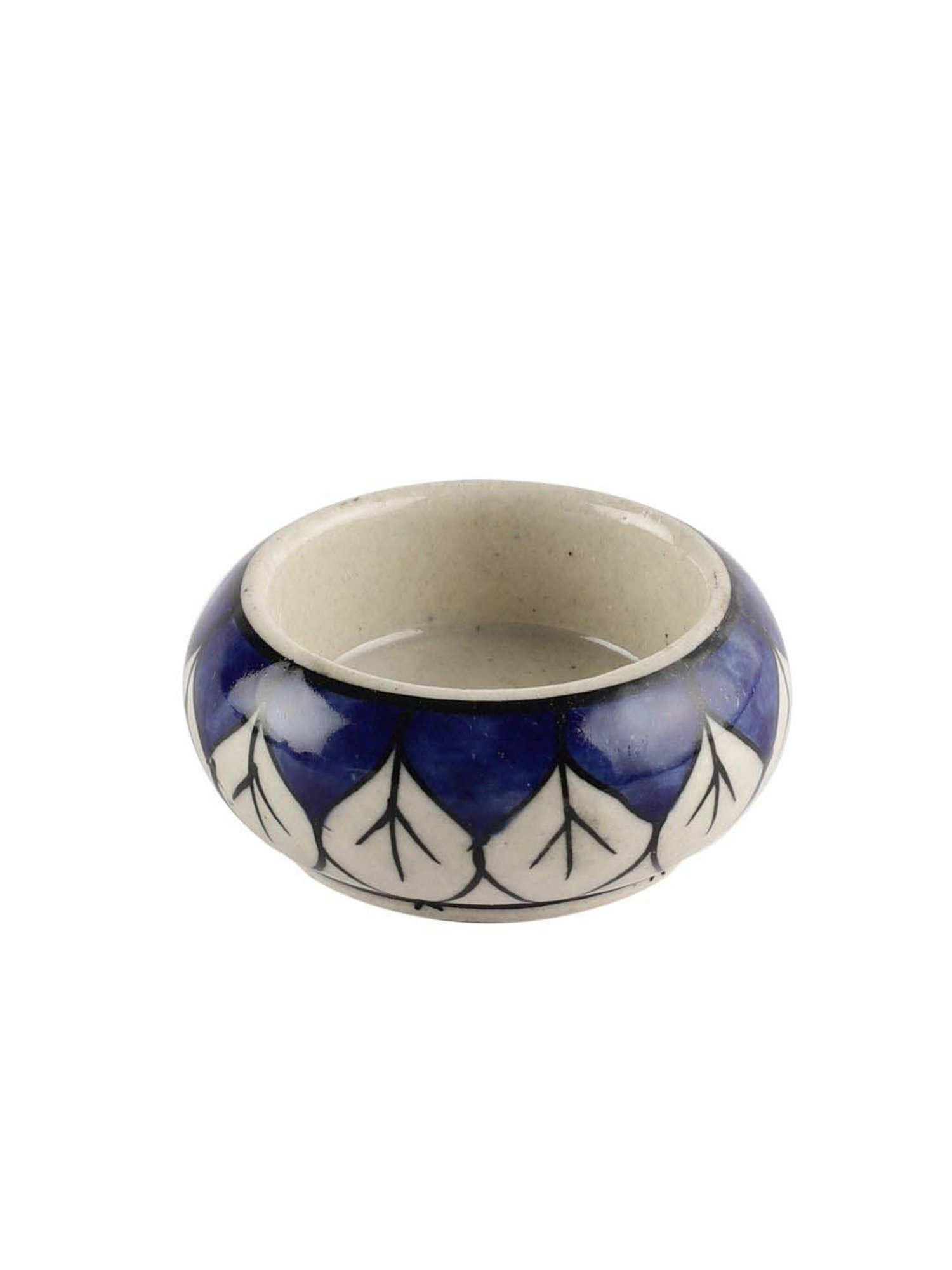 VarEesha Earthen Sparkle Navy & White Ceramic Tea Light Holder - Set of 10