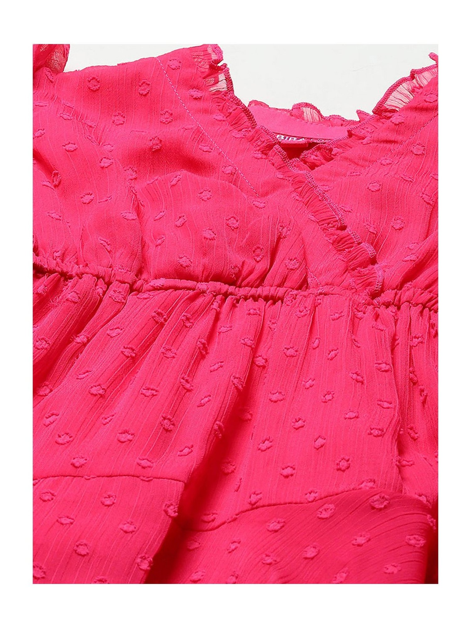 BIBA Girls Pink Solid Dress