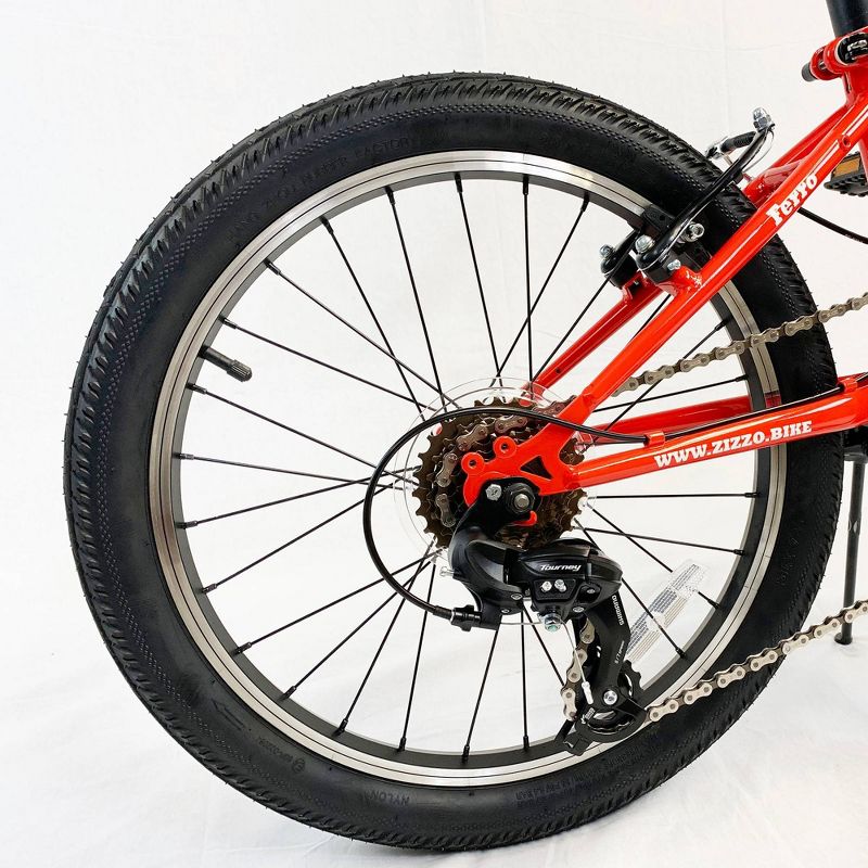 ZiZZO Ferro 7-Speed Steel 20" Folding Bike - Red