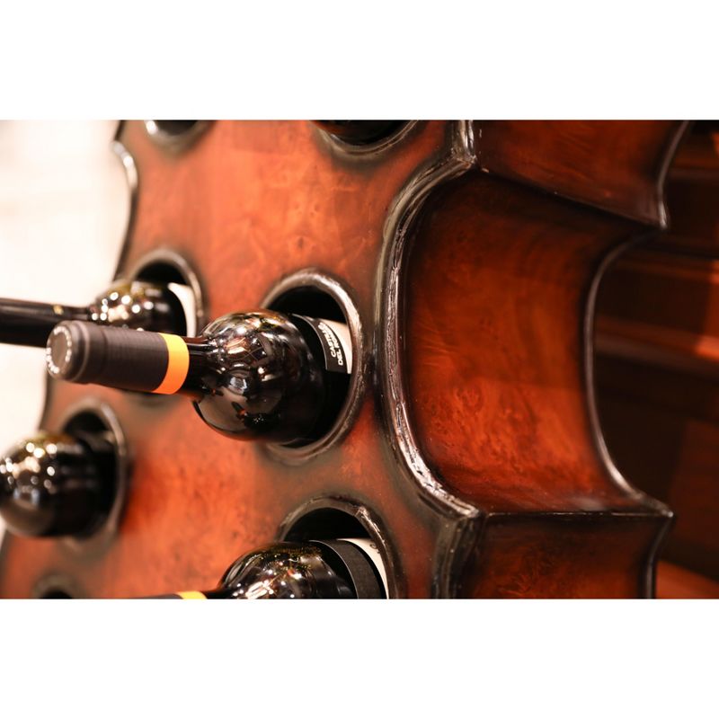 Vintiquewise Decorative 10 Bottle Wooden Cello Shaped Wine Rack 53" Inch Floor Violin