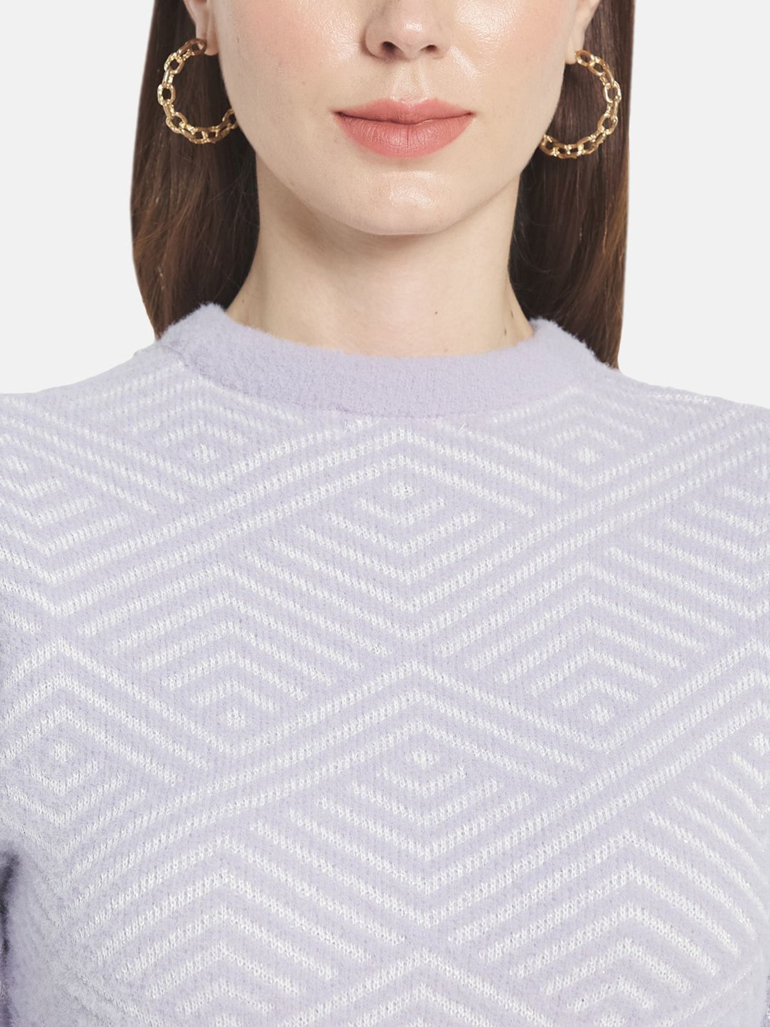 METTLE Purple Printed Pullover