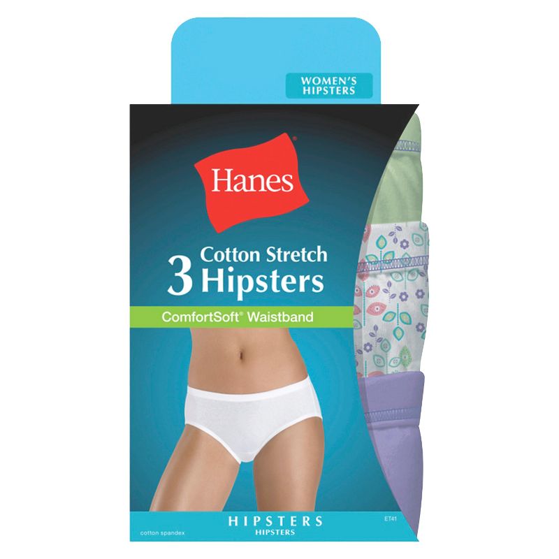 Hanes Women's ComfortSoft 3pk Waistband Cotton Hipster Underwear ET41AS (Colors May Vary) - 4