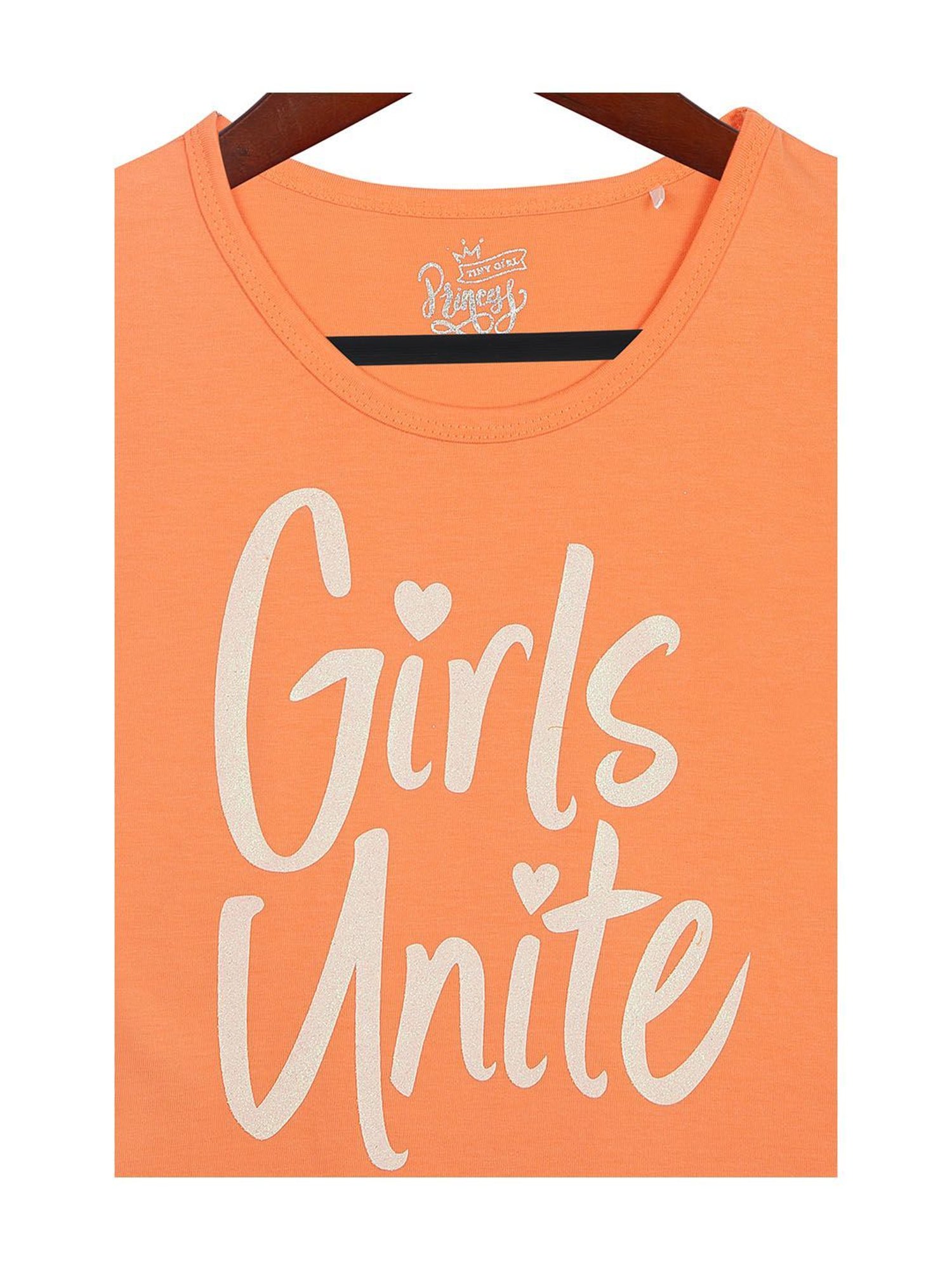 Tiny Girl Orange Graphic Print Top