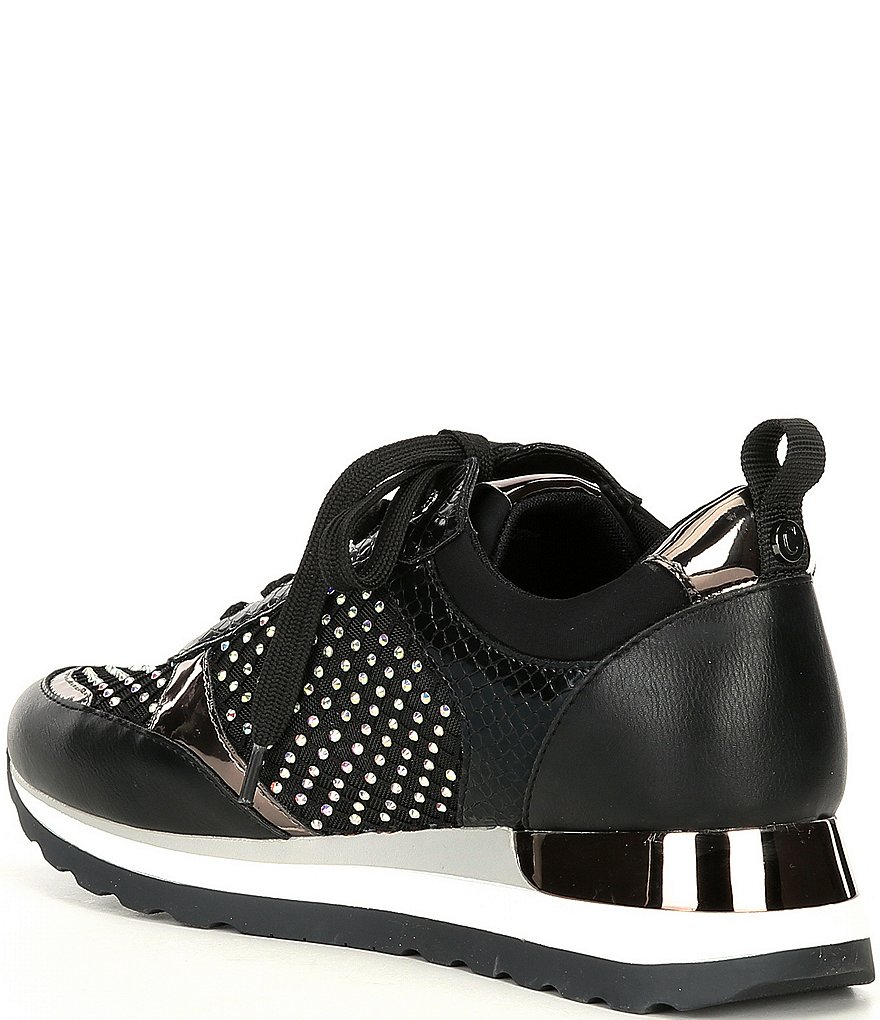 Carvela Ling Crystal Mesh Detail Lace-Up Sneakers