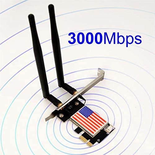 WiFi 6 PCIe WiFi Card Wireless Card for PC with Bluetooth 5.1, 802.11AX Dual Band Wireless Adapter Ultra-Low Latency, Supports Windows 10 (64bit) only .2402Mbps + 574Mbps, 160MHz