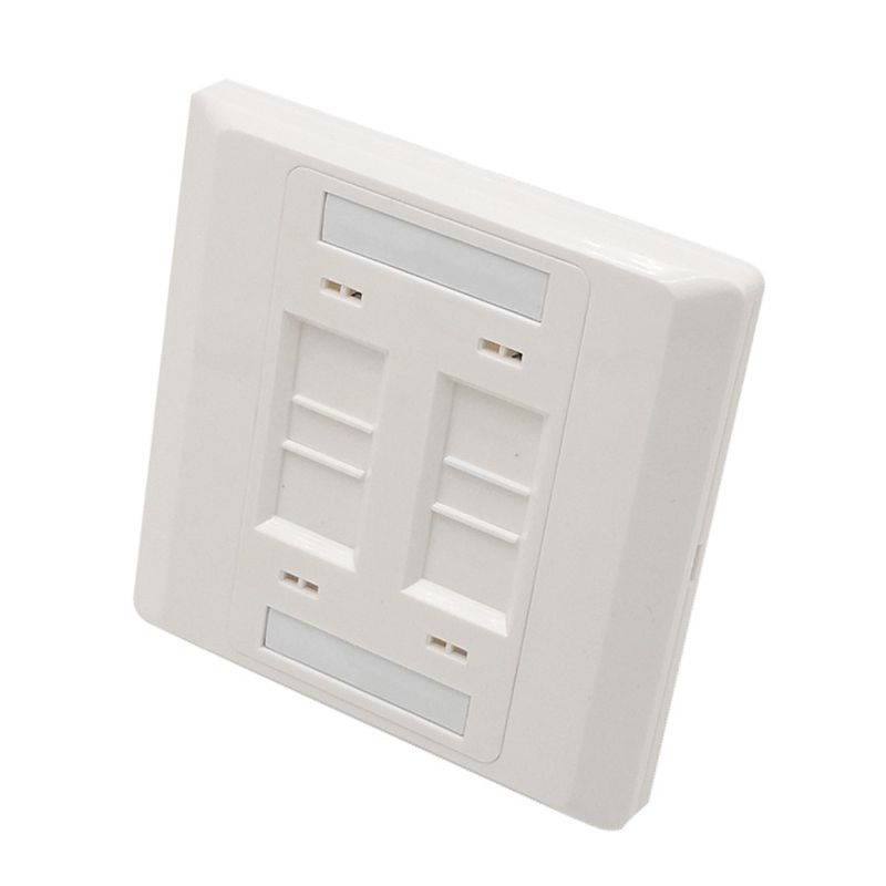 5 PCS - 4 Port Wallplate For RJ11 RJ45 Socket Wall Mount Faceplate,RJ45 Network Keystone Telephone Jacks Panel 86x86mm