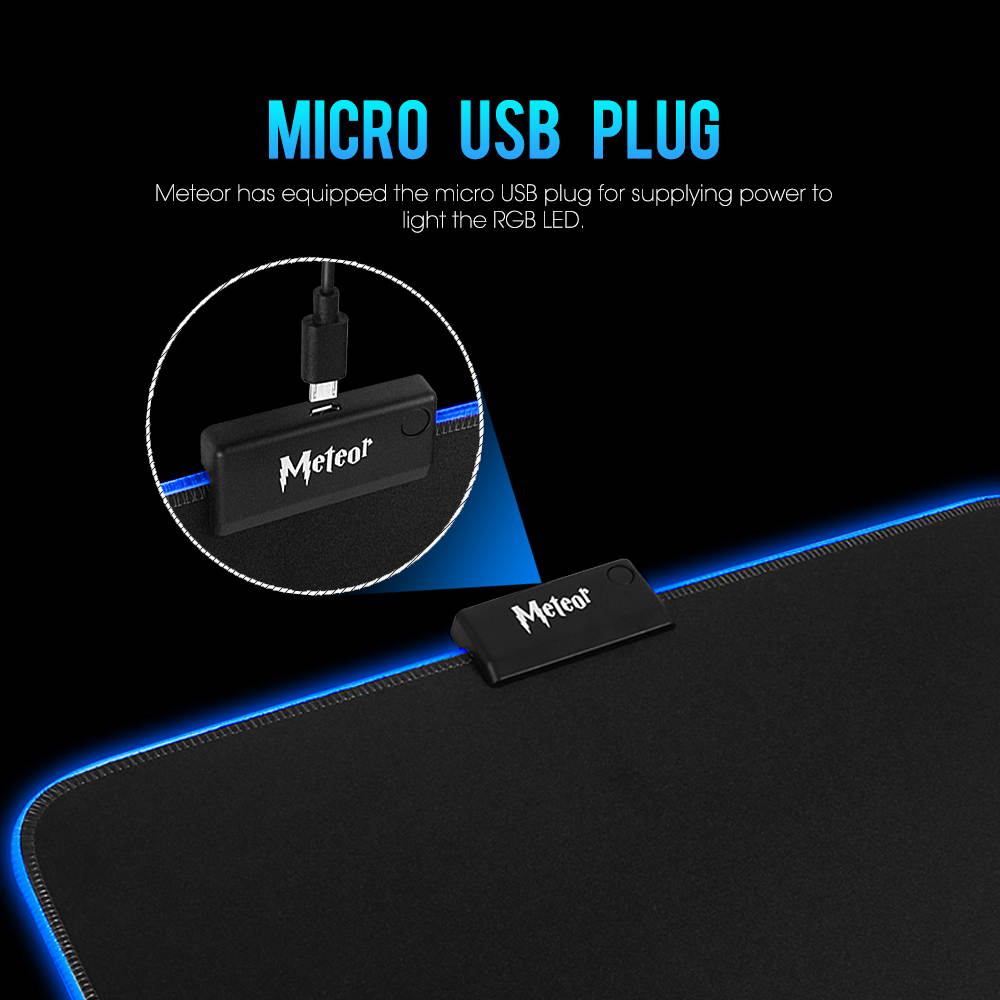 SADES Meteor RGB Gaming Mouse Pad 8 Models RGB Lighting Non-Slip Rubber Base Design Size 13.78 x 10.24 x 0.16 Inches For Computer Gamers