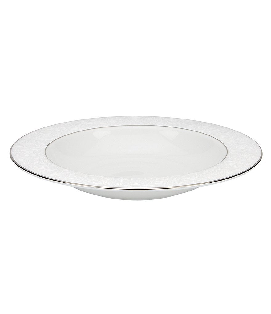 Lenox Artemis Floral Platinum Bone China Rimmed Soup Bowl