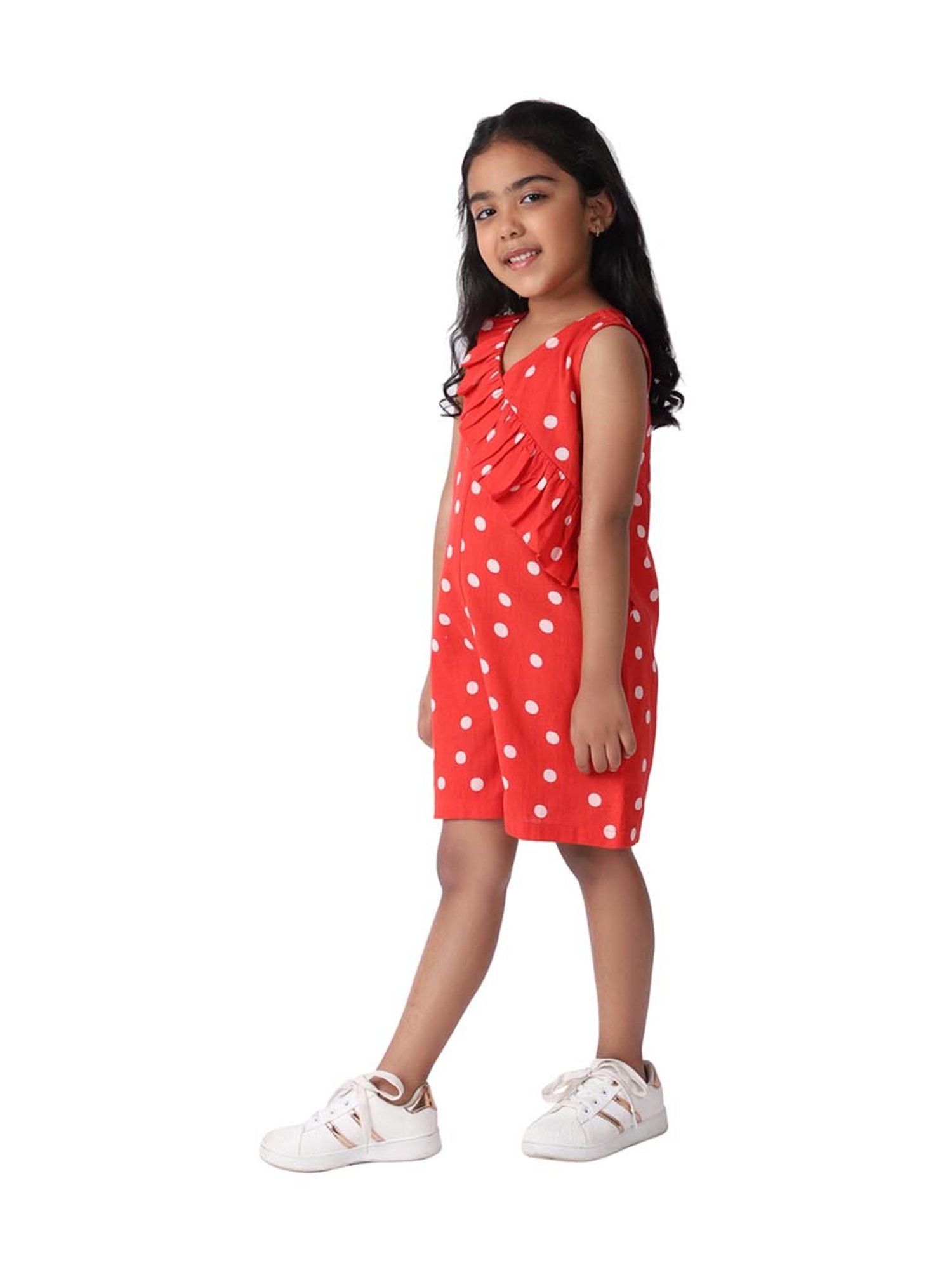 Stylestone Kids Red Printed Jumpsuit