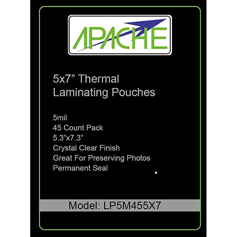 Laminating Pouches 5 mil 5mil 5x7 Photo 45 Pack