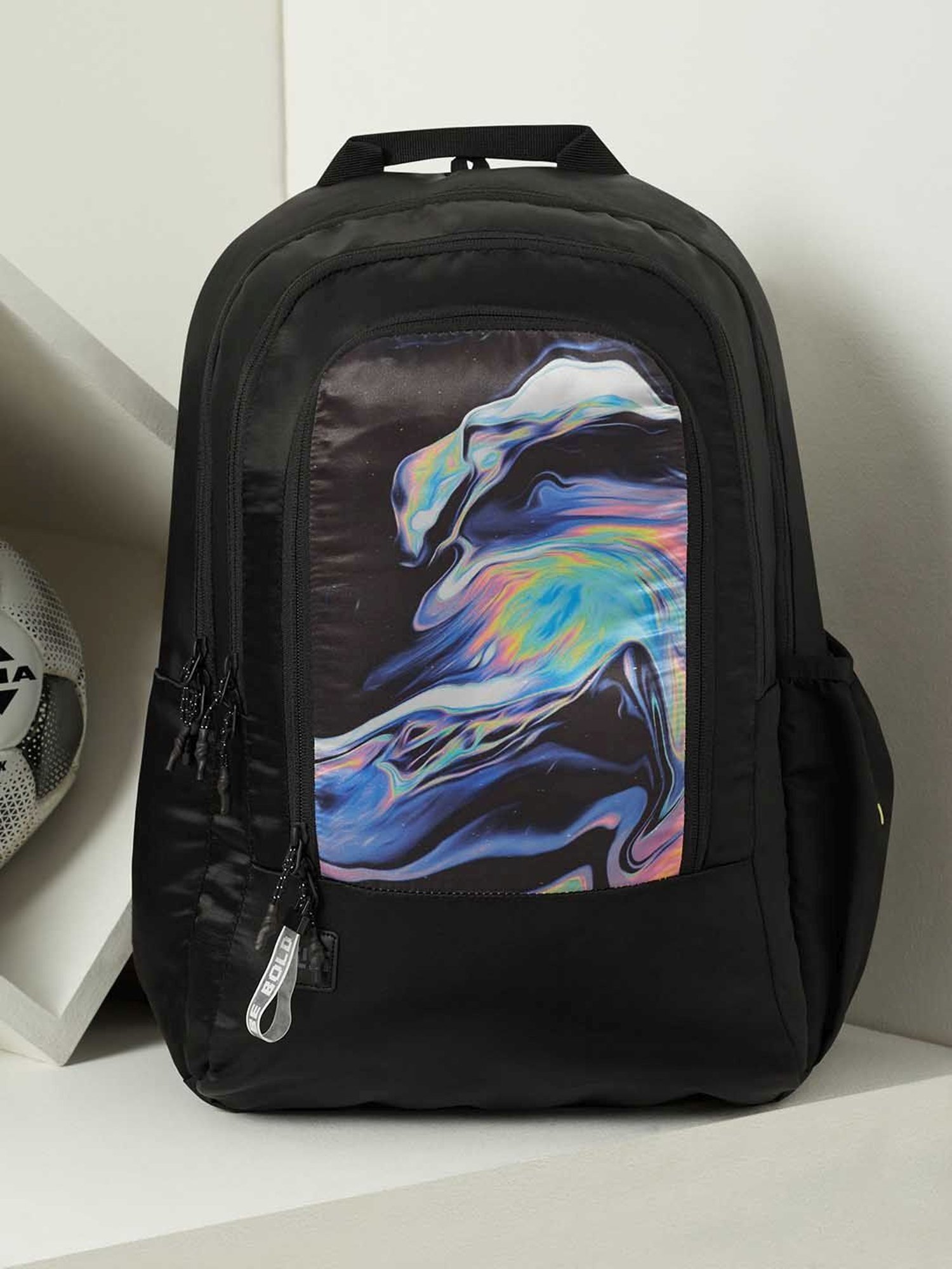 Wiki Back to School 2 Black Polyester Printed Backpack - 32 Ltrs