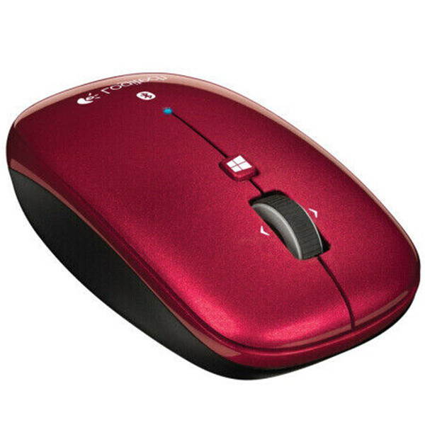 Logitech M557 1000DPI Optical Sensor Both-Hands Bluetooth Wireless Mouse- Red