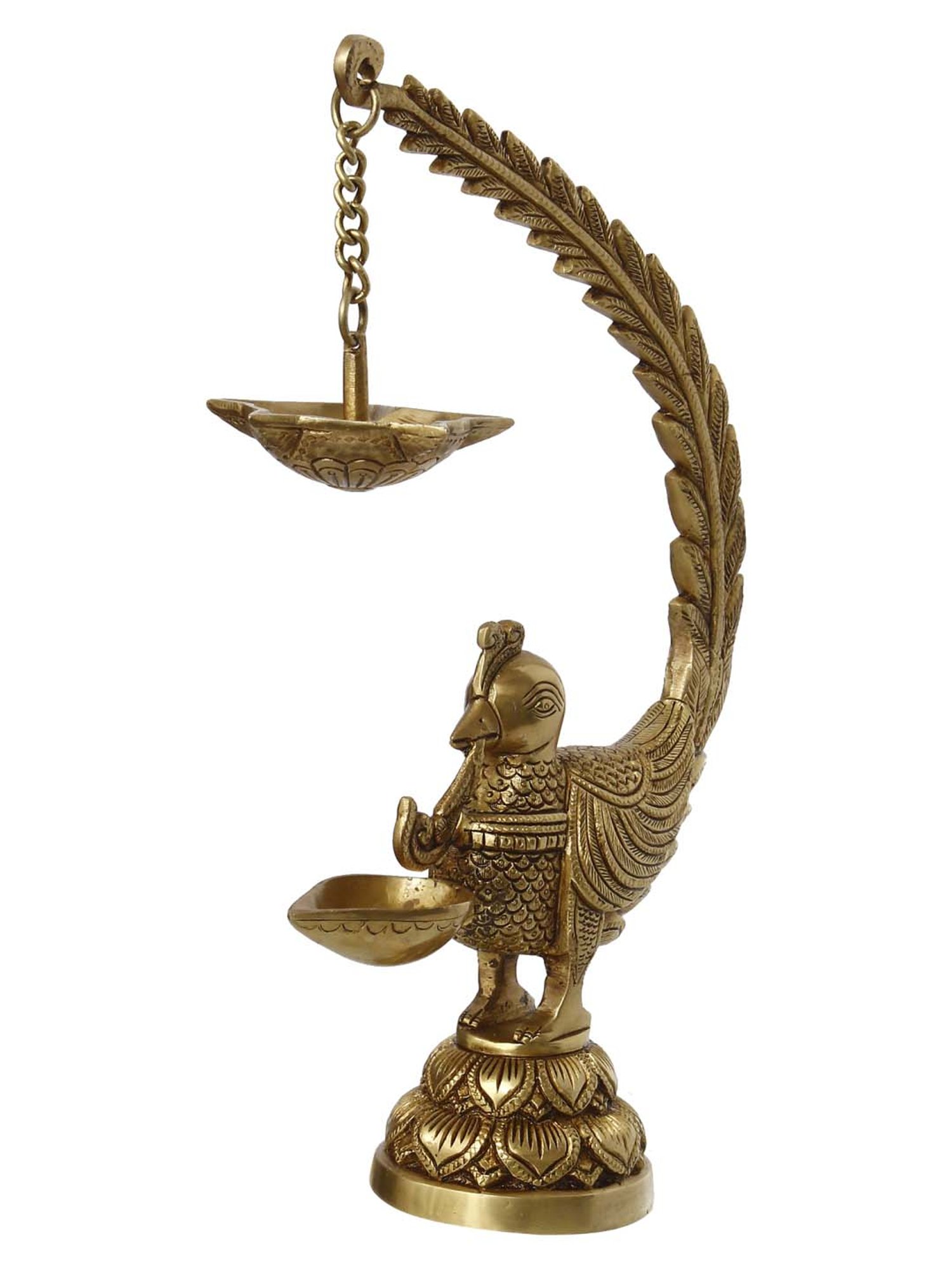 eCraftIndia Golden Handcrafted Engraved Palm Buddha Decorative Showpiece