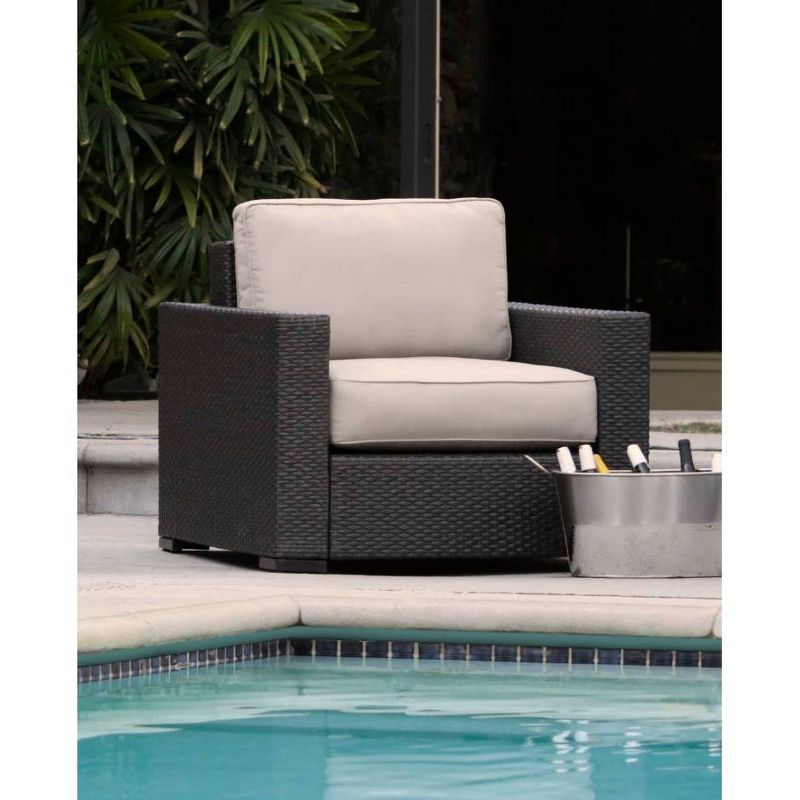 Laguna Outdoor Arm Chair - Brown Wicker - Serta