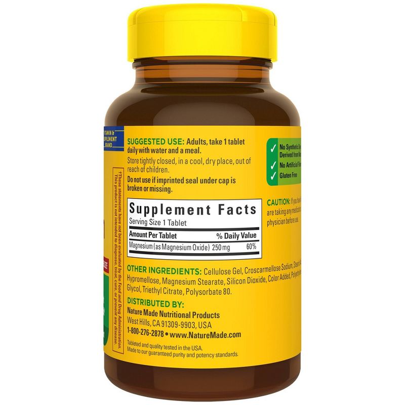 Nature Made Magnesium 250 mg Tablets - 200ct