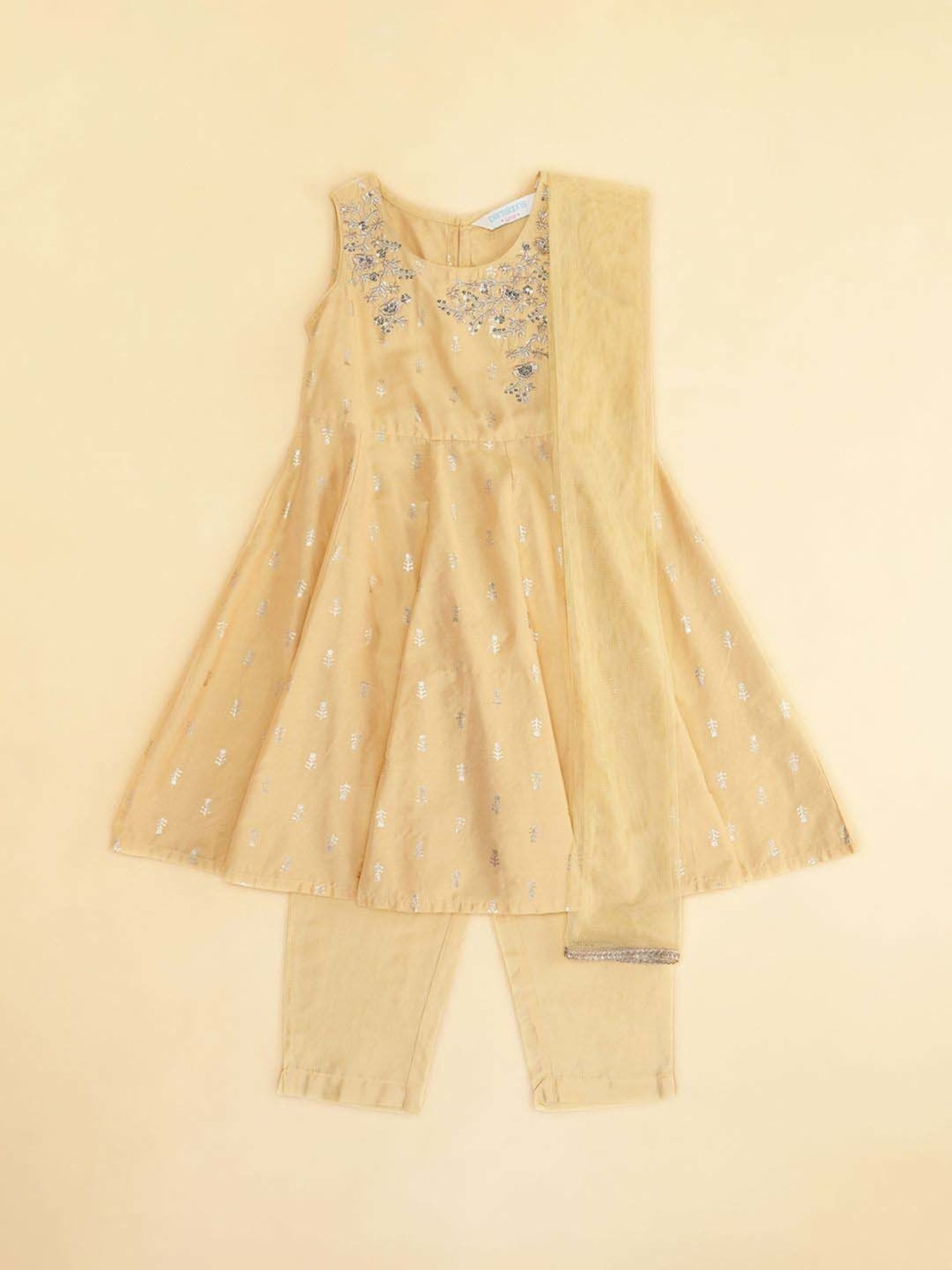 Many Frocks Kids Blue Embellished Top with Plazzos