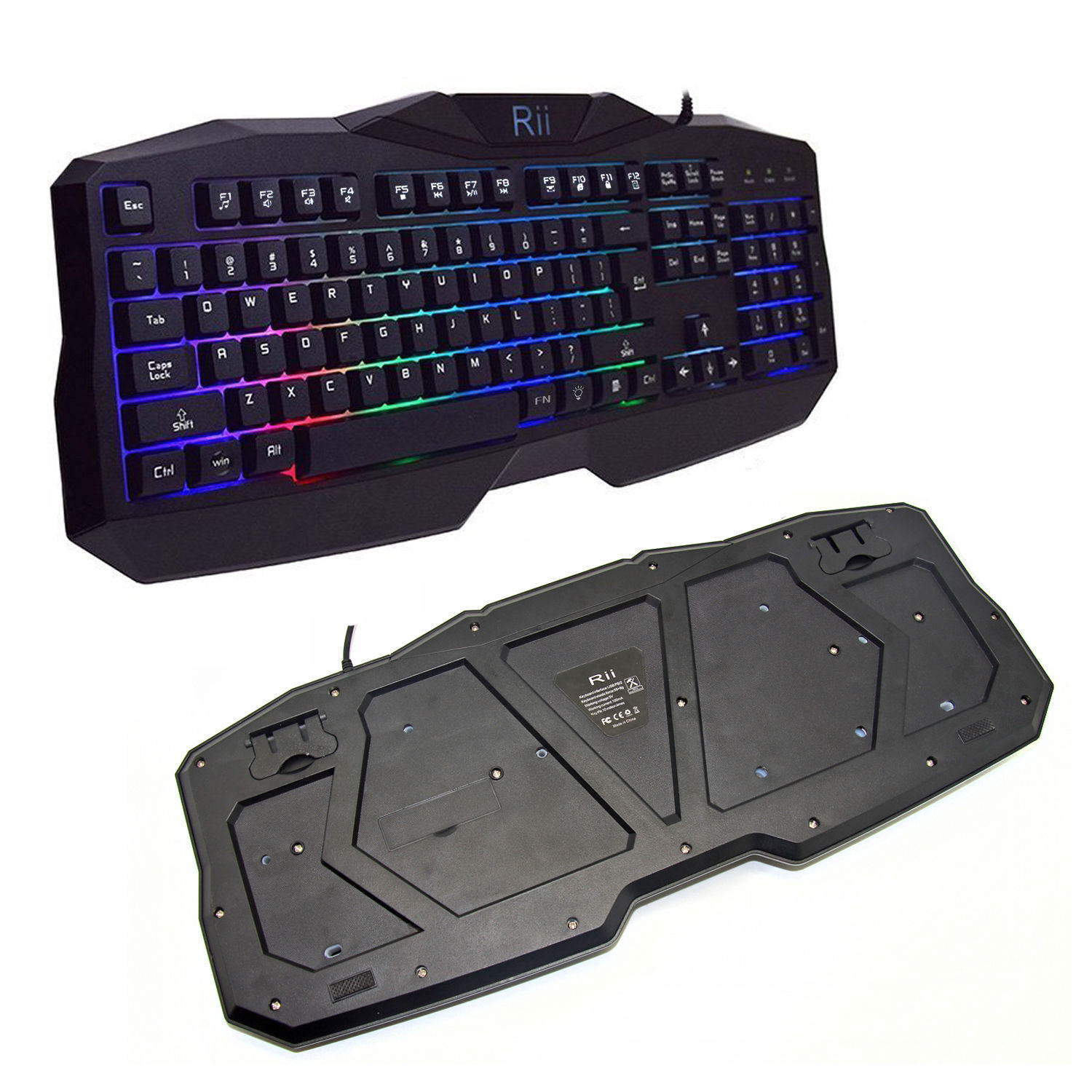 Rii RK400 7 Colors LED Backlit Gaming Keyboard & Mouse Combo Bundle For Computer