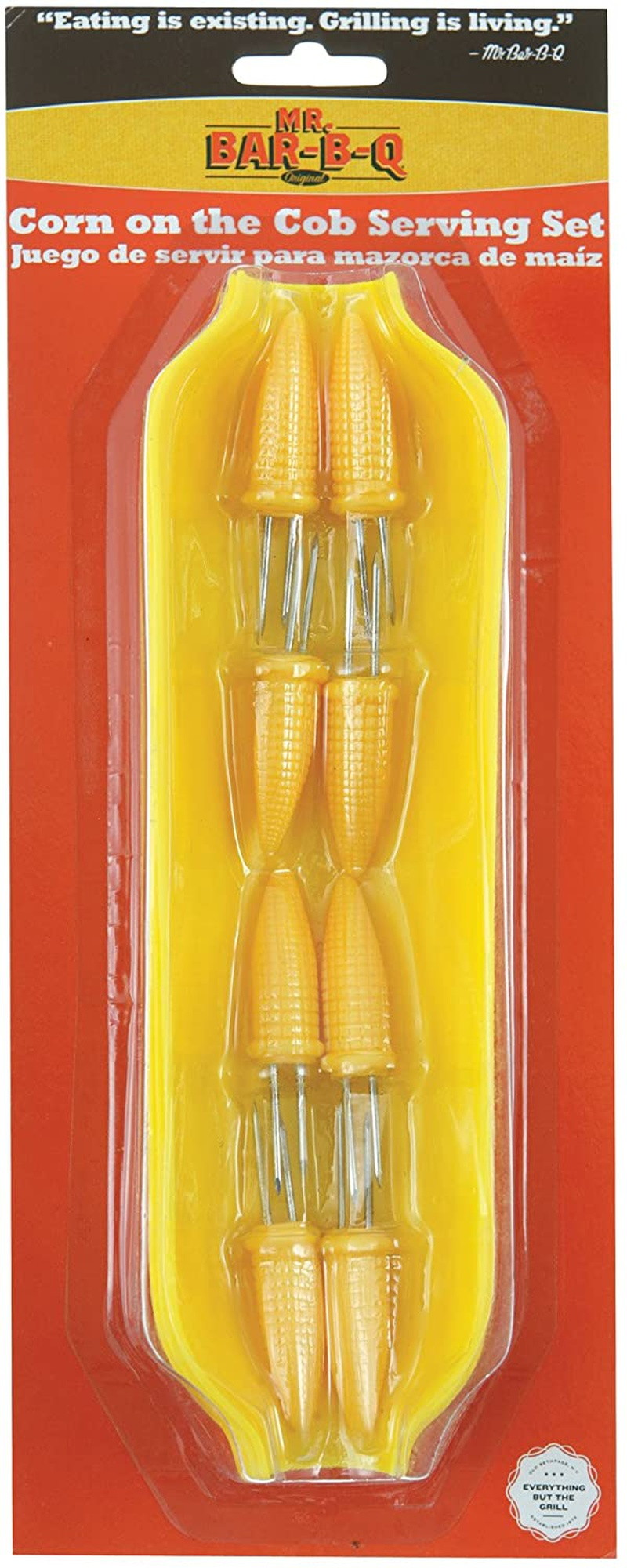 Mr. Bar-B-Q 02017X Cornboat Holder with 8 Skewers