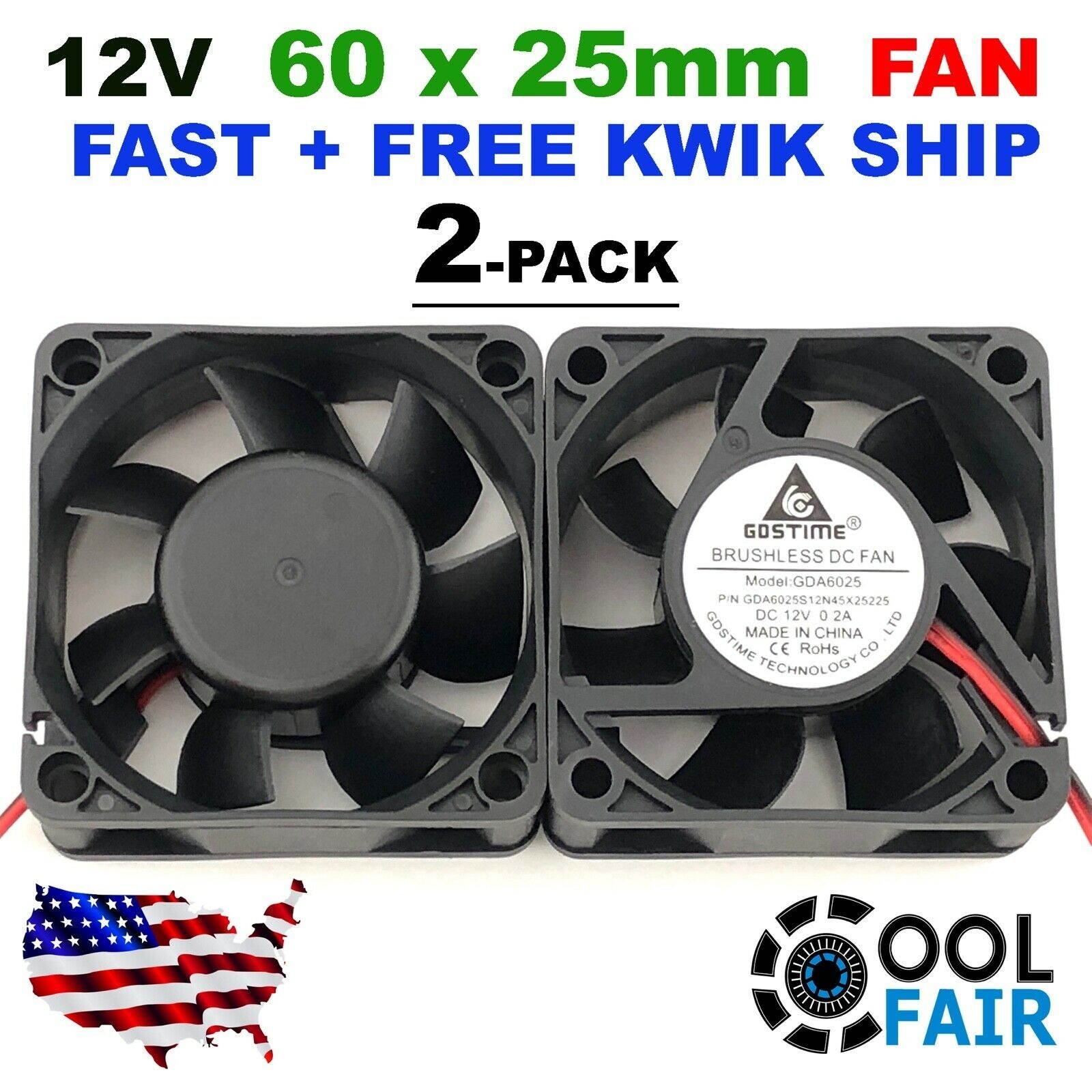 12v 80mm Cooling Fan Long Wire 80x80x10mm DC PC Computer Case Cooler 8010 2-Pin