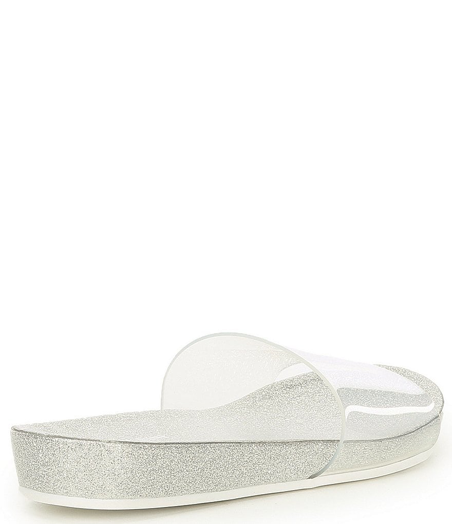 Gianni Bini Summatime Clear Vinyl Banded Wedge Pool Slides