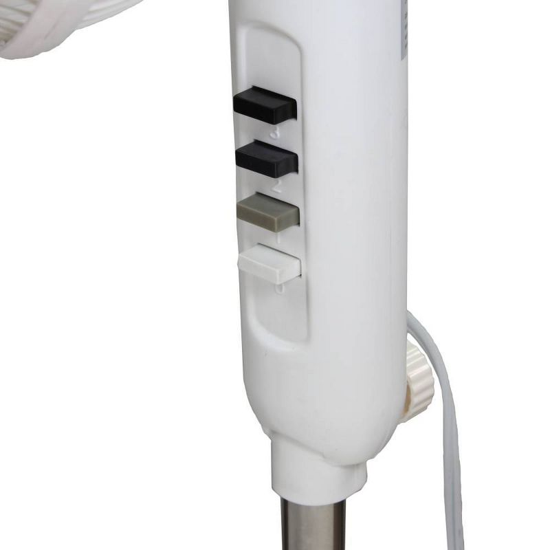 Comfort Zone 16" Oscillating Stand Fan White