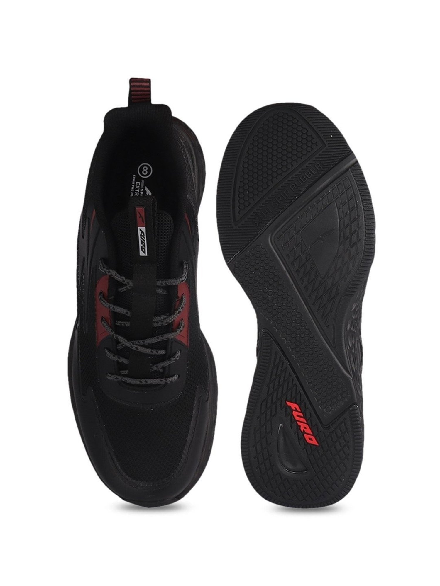 Furo by Red Chief Men's Black Running Shoes